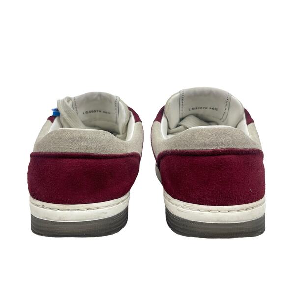 Chanel CC Logo Suede Kidskin Lace Up Sneakers Burgundy 2023 Size 36.5 - Picture 9 of 13
